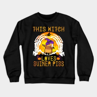 This Witch Loves Guinea Pigs Halloween (132) Crewneck Sweatshirt